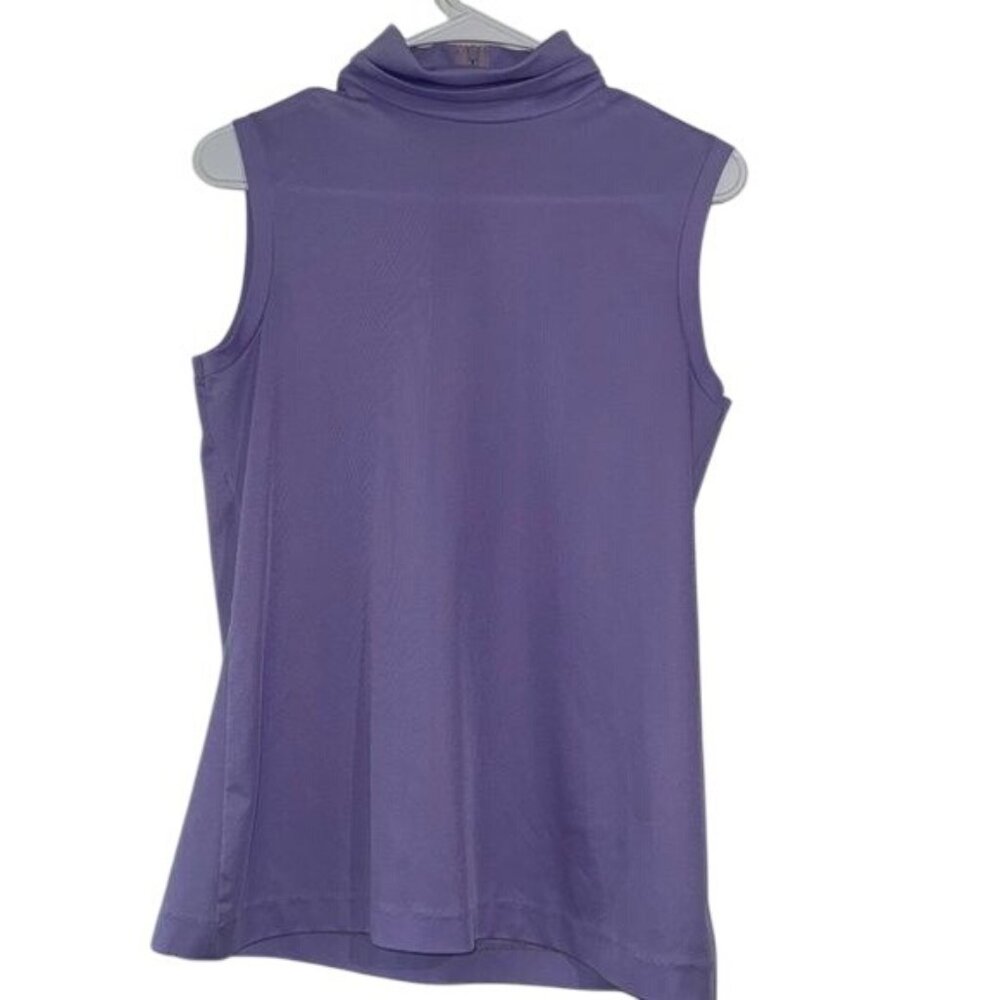 Aileen Sleeveless Lavender Turtleneck Top Womens S Polyester Blend